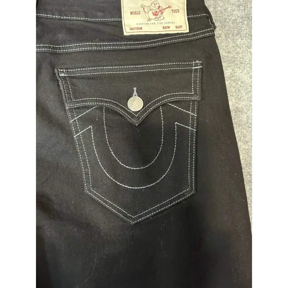 NWT True Religion Ricky FLap Jeans Body Rinse Black Style 108288N30R Sz 36/30